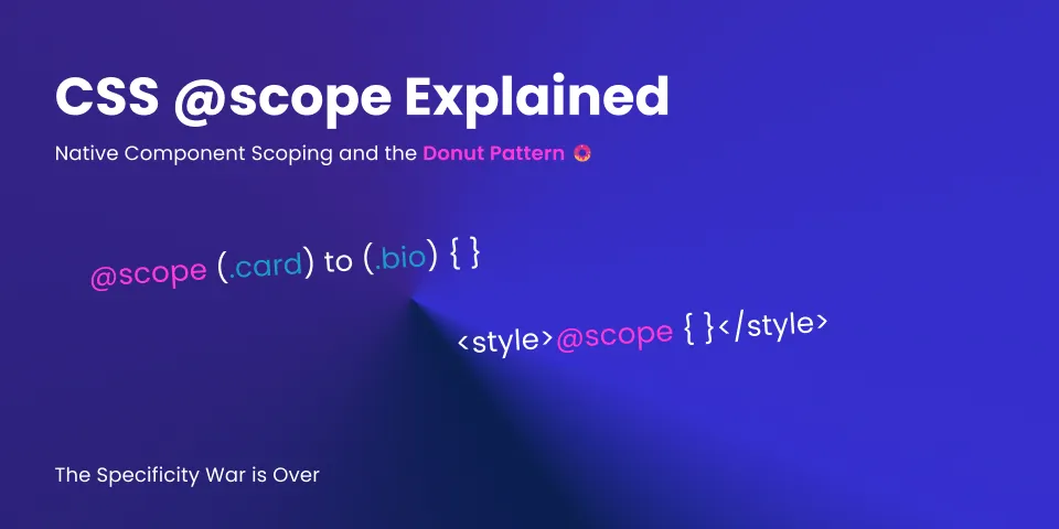 CSS @scope Explained: Native Component Scoping and the Donut Pattern